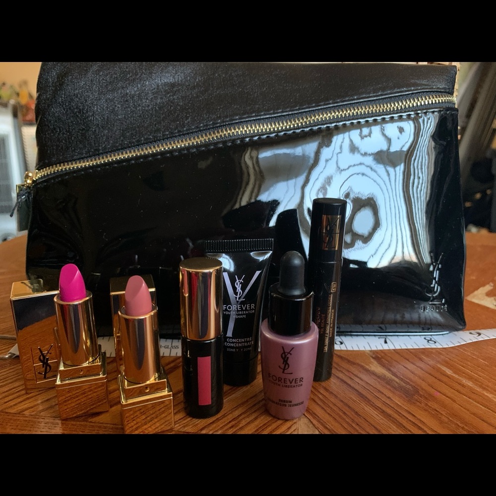 YSL 7 pc travel size gift set bag included.